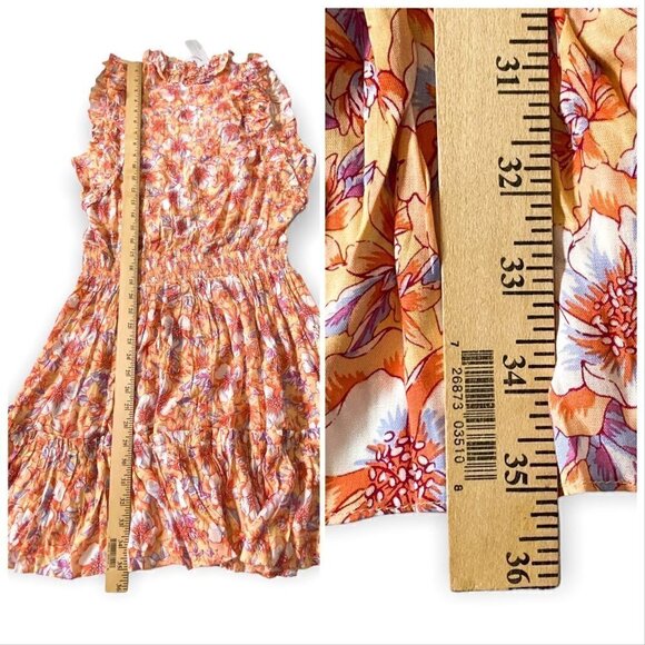 NWT ‎ Poupette St Barth Triny Floral Mini dress, Size L, Orange Esterel - Picture 14 of 16